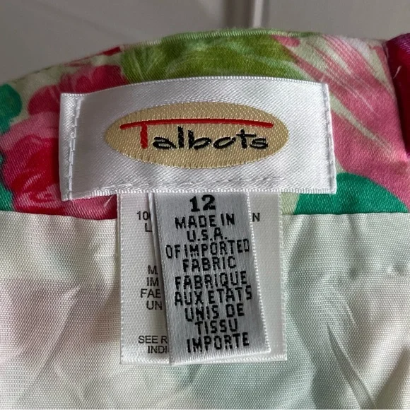 •Talbots• Floral Lined Pencil Skirt - Size 12 - Picture 2 of 8